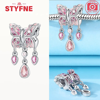 Neue Silber 925 Blaue Libelle Schmetterling Charms Perlen Fit Original Armband für Frauen DIY Edlen Schmuck Zubehör Perlen Geschenke