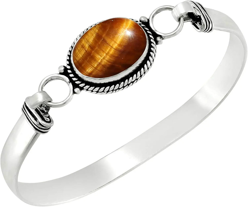 Vintage-Armreif aus 925er Silber, natürlicher ovaler Mondstein, handgefertigter Armreif mit Geburtsstein, Geschenke, edler Schmuck für Damen und Herren