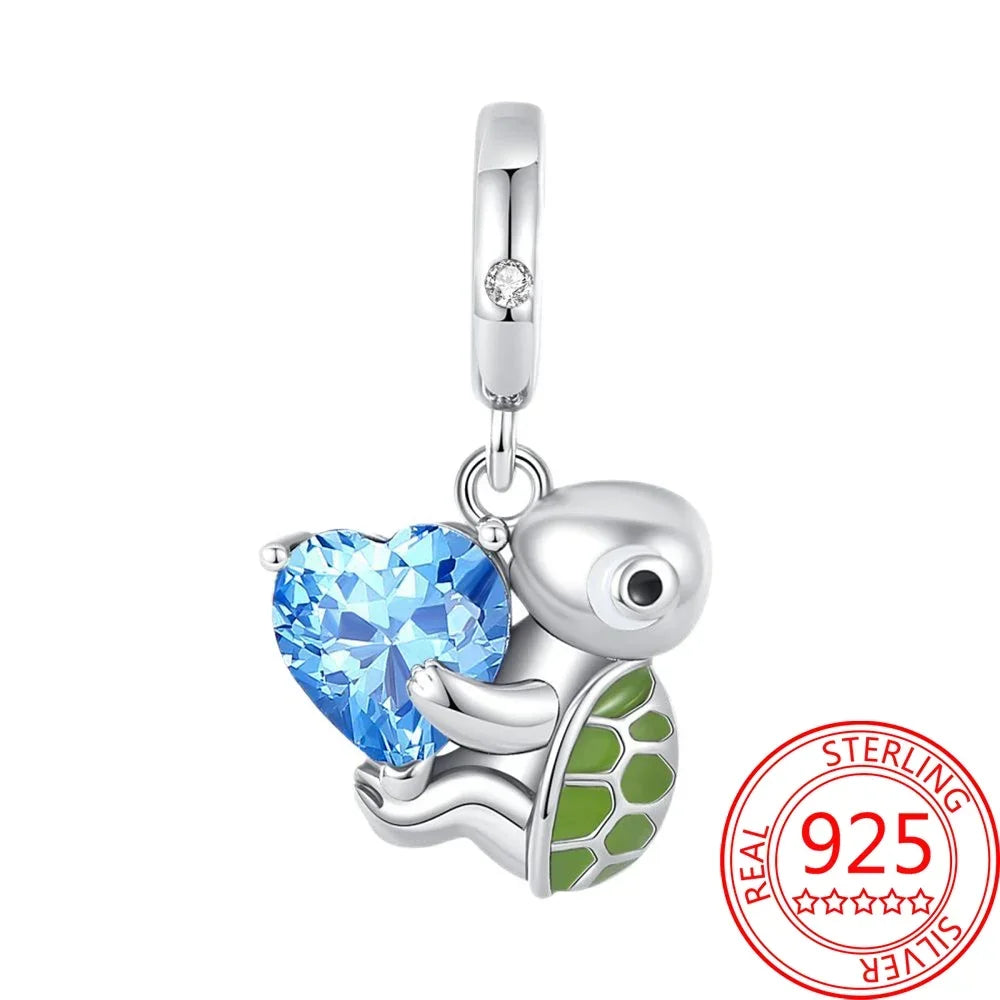 Exquisiter kleiner Affe aus 925er-Sterlingsilber, umarmender roter Herz-Anhänger, passend für Armbänder, Halsketten, Party-Paarung mit handgefertigten Geschenken
