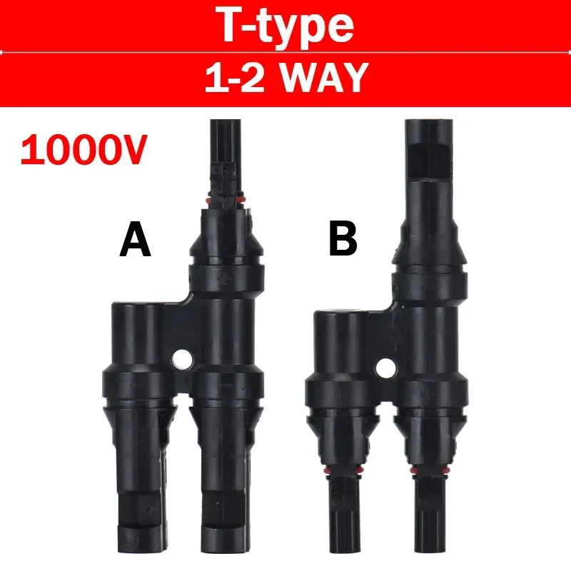 1/5 Sätze Photovoltaik-Solar-PV-Stecker IP67 Y/T Typ 30 A 1000 V 3-7-Wege-Zweig-Kit für PV/MC-Kabel 2,5/4/6 mm2 Batteriemodul