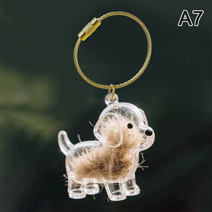 Klarer Welpenhaar-Gedenk-Andenken, Haustier-Hund, Fellbehälter, DIY-Anhänger, Schlüsselanhänger, Dekor, Haustierliebhaber, Heim-Display, Geschenke