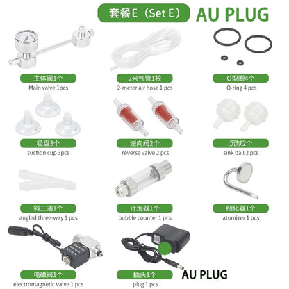 ZRDR Aquarium DIY CO2-Generatorsystem-Kit CO2-Generator, Blasenzähler-Diffusor mit Magnetventil, für / Wasserpflanzenwachstum