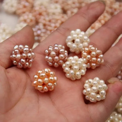 12mm 16mm Blumenkugel Perlen Handgeflochtener Schmuck DIY für Halskette Ohrringe Barock Elegante natürliche Süßwasserperlen