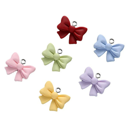 10 Stück süße Schleife Harz Anhänger Macaron Schmetterling Knoten Charms für Schmuckherstellung Zubehör DIY Ohrringe Halskette Schlüsselanhänger