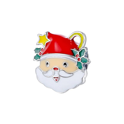Frohe Weihnachten-Charm aus 925er-Sterlingsilber, Kiefernbaum, Weihnachtsmann, Schneehaus, passend für DIY-Armbänder, Halsketten, Urlaubs- und saisonale Geschenke