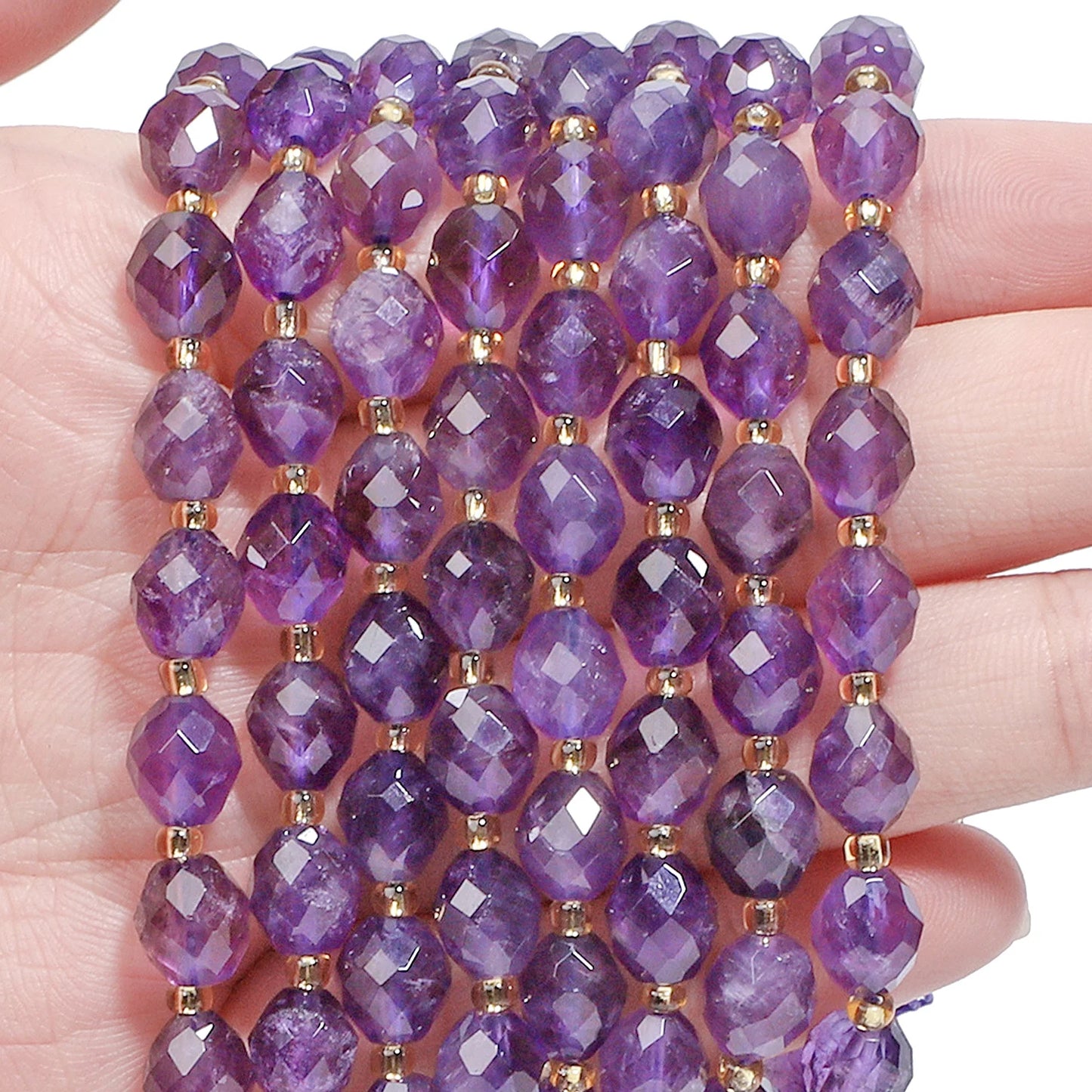 AAA Facettierte natürliche farbige Fluorit-Quarzperlen, 8 x 7 mm, ovale Form, Perlen für Schmuckherstellung, DIY-Perlenzubehör