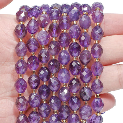 AAA Facettierte natürliche farbige Fluorit-Quarzperlen, 8 x 7 mm, ovale Form, Perlen für Schmuckherstellung, DIY-Perlenzubehör
