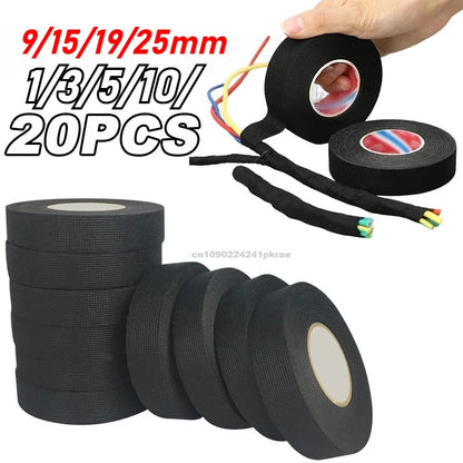 9/15/19/25 MM Elektrisches Isolierband Hitzebeständiges Kabelbaumband Auto Kabelbaum Kabelbaum Schutz Wasserdichtes Klebeband