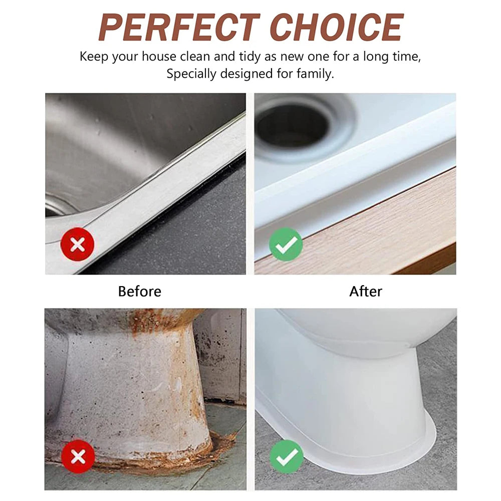 Selbstklebendes Dichtungsband aus PVC, ölbeständig, für Küchenspüle, Kantenabdichtungsband, wasserdicht, für Badezimmer, Toilette, Eckwandaufkleber