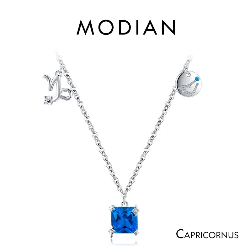 Modian 925 Sterling Silber Regenbogen Zirkonia Skorpion Geburts stein Sternzeichen Symbol Charme Anhänger Halsketten für Frauen edlen Schmuck