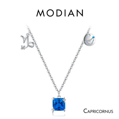 Modian 925 Sterling Silber Regenbogen Zirkonia Skorpion Geburts stein Sternzeichen Symbol Charme Anhänger Halsketten für Frauen edlen Schmuck