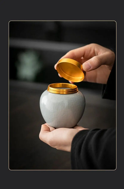 1 PC Ceramic Ruyao Cremation Urns Handmade Cremation Urn for Human or Pet Ashes Cats Dogs Animals Reptiles Pet Memorial