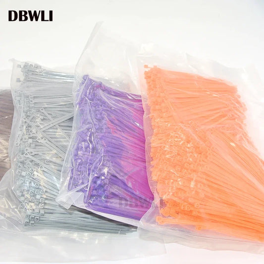 Großhandel 1000 Stück 4 Zoll 2 * 100 mm schwarz weiß blau rot grün orange lila Kabelbinder selbstsichernder Nylon-Kabelbinder