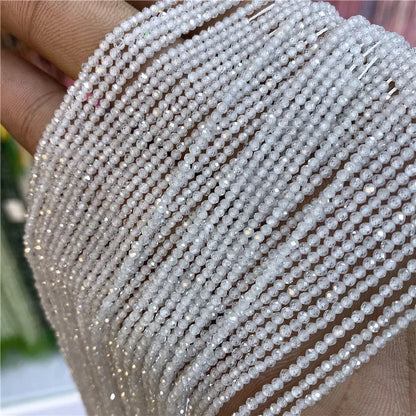 Natürliche Zirkonperlen 2, 3, 4 mm winziger Stein, lose Distanzperlen für Halskette, Armbänder, Zubehör, Schmuckherstellung, 39,9 cm Strang