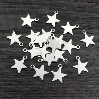 30pcs 17x14mm Kein Verblassen Charms 316 Edelstahl Stern Handamde Armband Halskette Anhänger Charms DIY Schmuck, die Entdeckungen