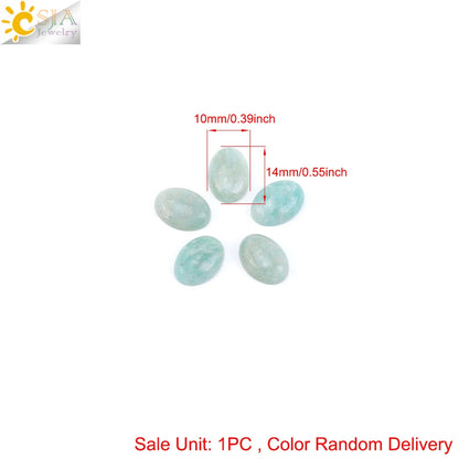 1pc Naturstein Perlen Amazonit Cabochon Oval Flache Lose Perlen für DIY Schmuck Machen Halskette Ring Anhänger Zufällige Farbe h755