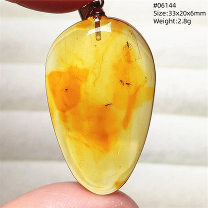 Natürlicher Piebald-Bernstein-Anhänger, gelber Bernstein, 36 x 23 x 14 mm, Edelstein-Anhänger, Halskette, Schmuck, AAAAA