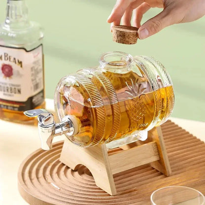 1l Glas Weinfass Alkohol und Honig Vorrats behälter mit Basis Haus und Bar liefert