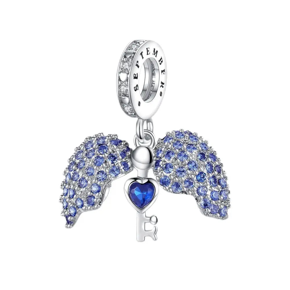 Blaue Serie 925 Sterling Silber Eidechsen-Herz Roboter Kaffee Mit Blumen Charms Passend für DIY Armband Halskette Casual Party Geschenke