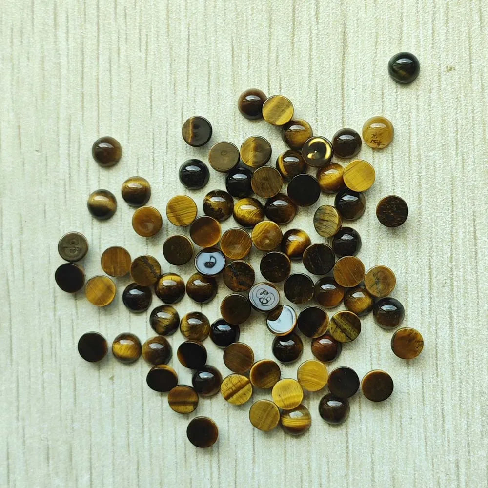 Großhandel 100 Stück Mode gute Qualität Naturstein runde Cab Cabochon Perlen 6mm für Schmuck Zubehör Herstellung