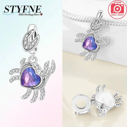 Charm-Anhänger aus 925er Silber, Ozean-Serie, Meerjungfrau, Schildkröte, Delfin, Ruder, Perlen, Anhänger, passend für Armbänder, Zubehör, Perlenschmuck, schönes Geschenk
