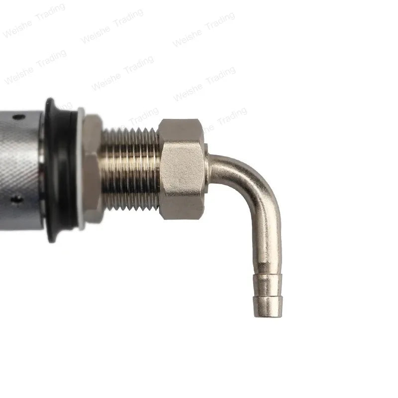 Zapfhahn-Verbinder für Fassbier - 90 °   Anschlussstück + Sechskantmutter + Unterlegscheibe, Bierhahn-Aufsatzrohr-Umrüstsatz 8mm Kesselanschluss