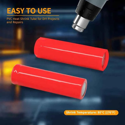 3/5 Meter grün/rot 7 mm ~ 150 mm PVC-Schrumpfschlauch 18650 Lithium-Batteriepack, isolierte Folie, Schutzhülle, Kabelhülse