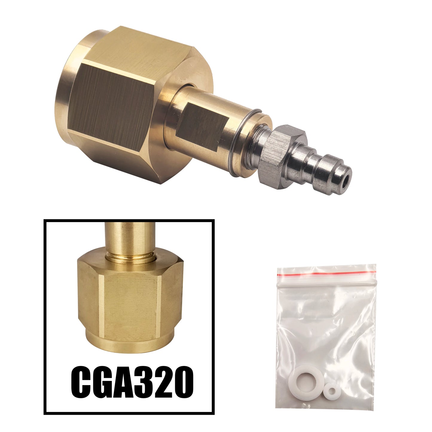 HPA CO2 Kohlendioxid-Tank CGA320 G3/4 W21.8 Mutter Nippelanschlüsse 8 mm Schnellkupplung Soda Maker Mineralwasser