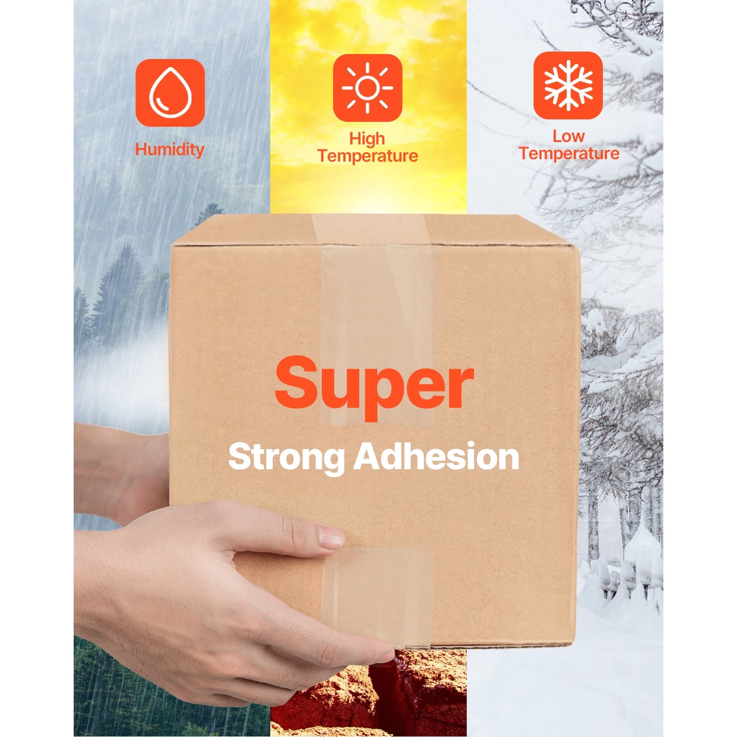 SucceBuy 6/24 Rollen 7,6 cm 70 m hochviskoses, transparentes Klebeband, transparentes Verpackungsband für Büroverpackungen, Expressverpackungen