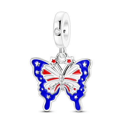 Exquisiter 925er-Sterlingsilber-Charm mit funkelndem Edelstein, Schlüssel, Blume, Schmetterling, passend für DIY-Armbänder, Halsketten, edler Schmuck, Geschenke