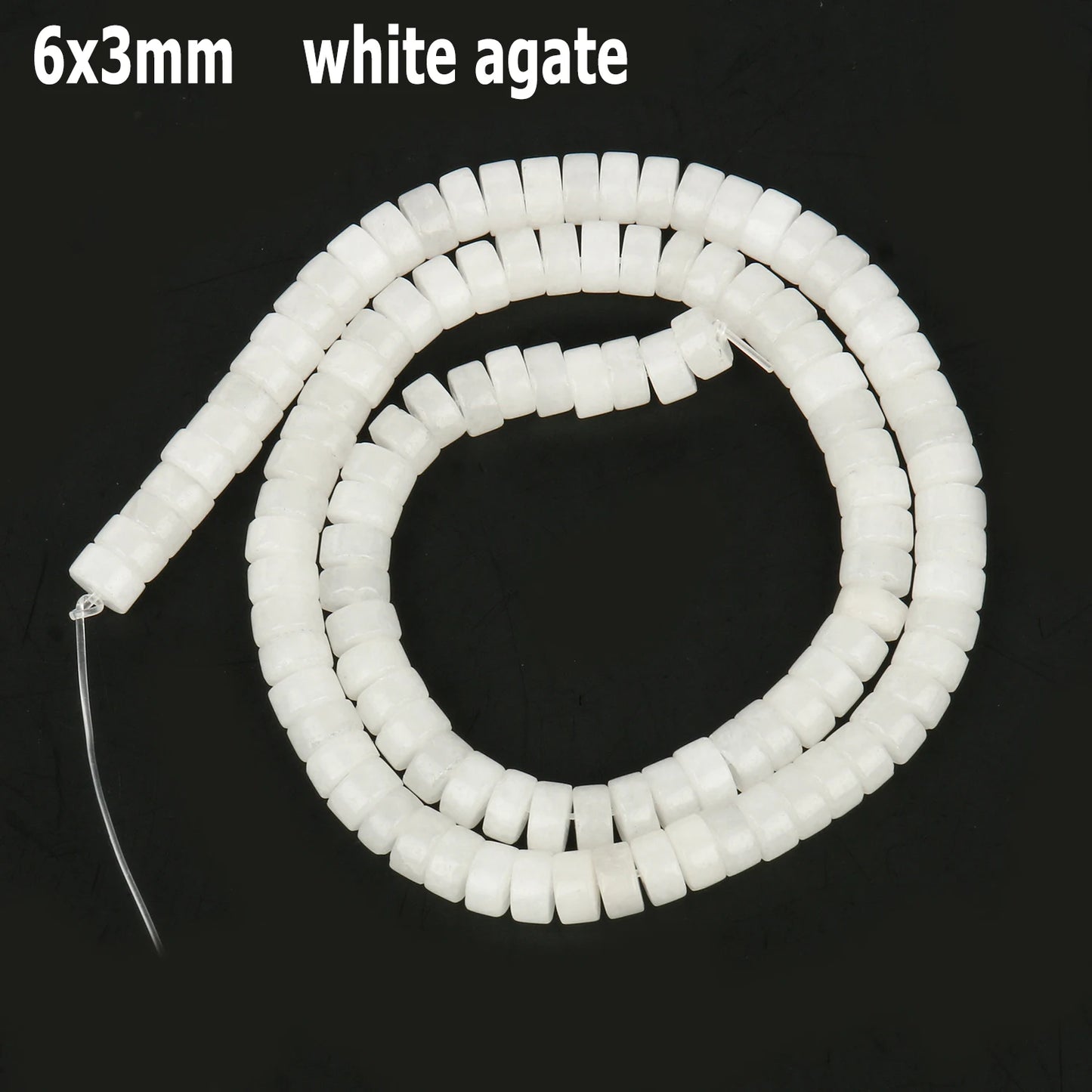 44 Arten weiße Chalcedon-Jade-Achat-Perle, Naturstein, Rondelle-Würfel, facettierte lose Perlen für Schmuckherstellung, Armbänder, Zubehör
