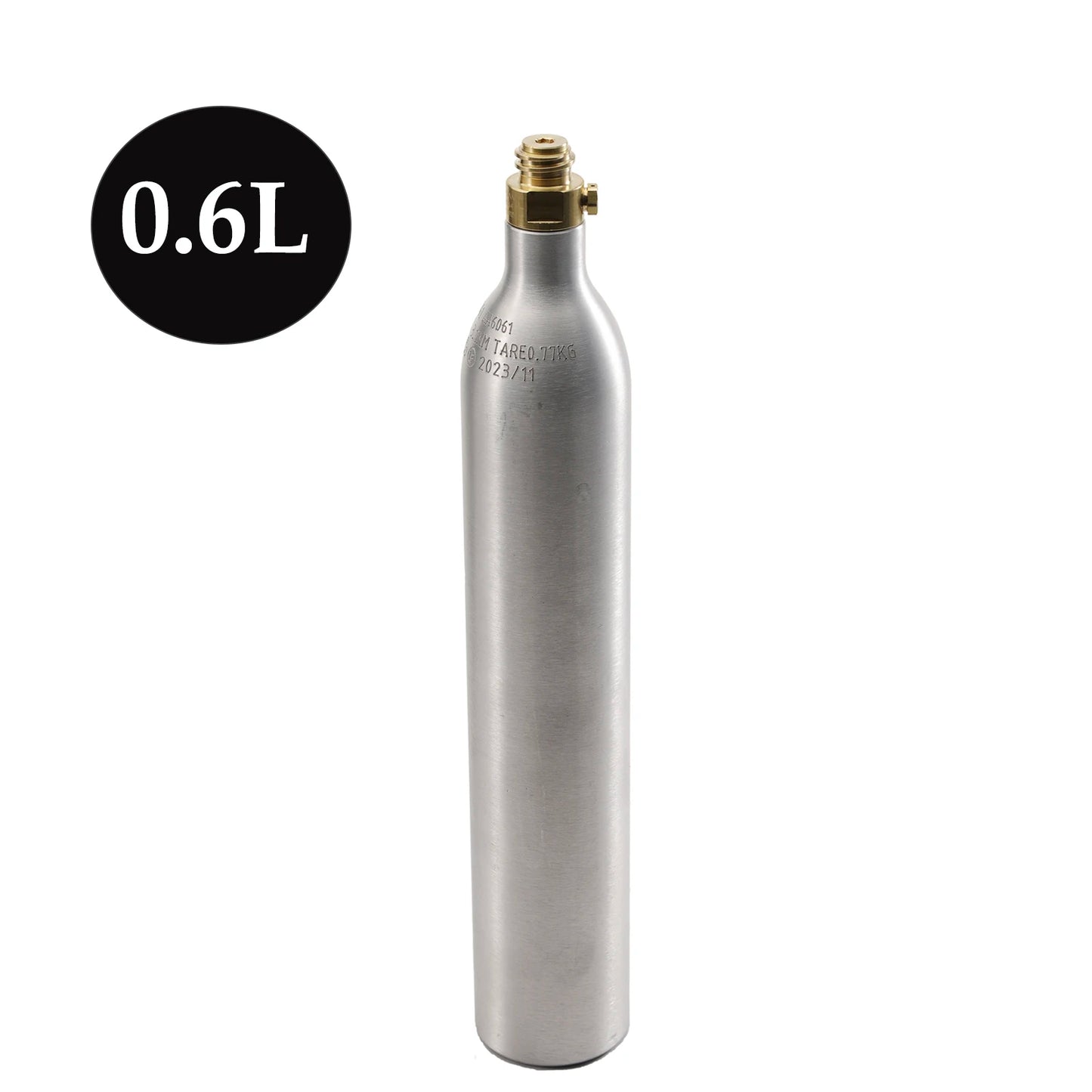 0,6 l 0,64 kg leerer CO2-Gasflasche mit TR21-4-Ventil, Aluminium-Soda-CO2-Tank, kohlensäurehaltiges Wasser, Getränke-Nachfüllung, Soda-Maker, Homebrew