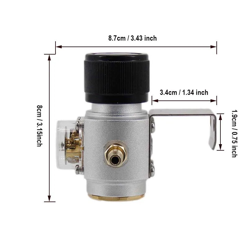 Verstellbarer Co2-Regler mit einem Knopf, 30 psi, mit Montagehalterung, 8-mm-Schlauchtülle, Verwendung mit 5/8-Zoll-Kartusche, Homebrew-Fassung