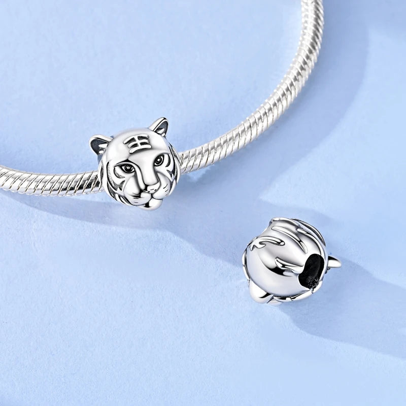 Neue Original 925 Silber Sterling Charms Perlen Anhänger Katze Hund Löwe Tiger Mädchen Junge Charms Fit Armband Frau Mode Schmuck Geschenk