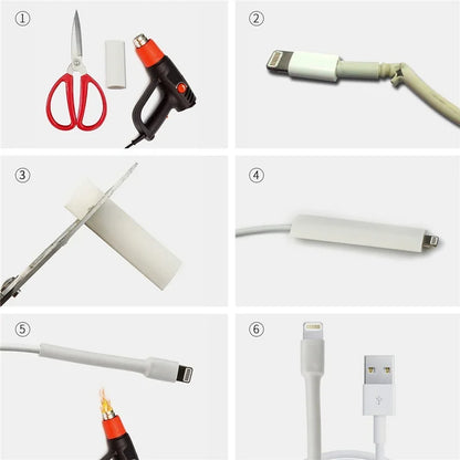 20pcs Wärme Schrumpfen Rohr Hülse Weiß 3/4:1 Wrap Draht Für iPhone Für iPad Für Android Für Samsung Daten Linie Isolierung Sleeving