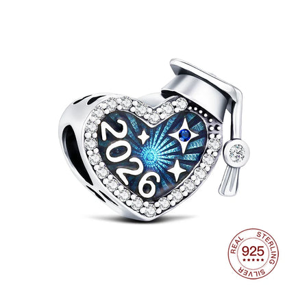 2026 925 Sterling Silber Abschluss-Anhänger Doktorhut-Charms Schmuckherstellung für Klassische Armbänder Damenschmuck DIY Geschenke