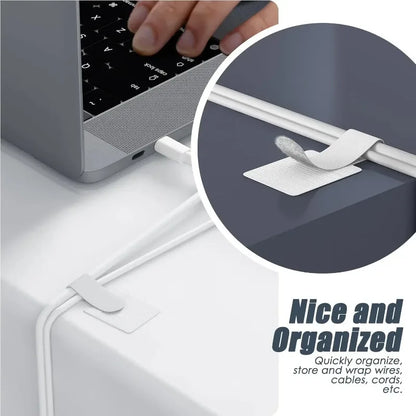 Neue wiederverwendbare Kabelbinder mit Klettverschluss, selbstklebender Netzkabel-Kabelhalter, verstellbare Kabelaufbewahrung, Desktop-Organizer, Manager