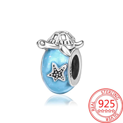Sommer-Charm-Anhänger aus 925er-Sterlingsilber, Sea World Kingdom, Perlen für Charms, Original-Armband für Damen, Schmuckherstellung