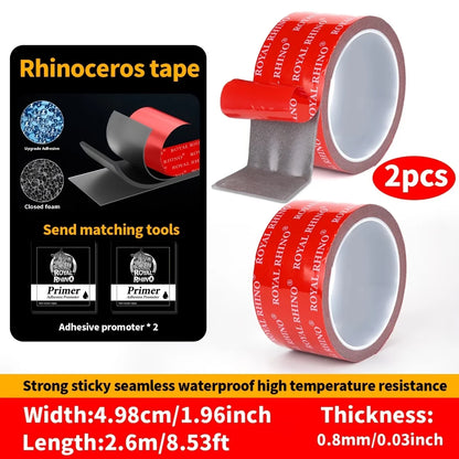 2 Rollen starkes doppelseitiges Klebeband, Acrylschaum-Klebeband, hochviskoses Klebeband, keine Spuren, Wandfixierungsaufkleber für die Auto-, Heim- und Industriebranche