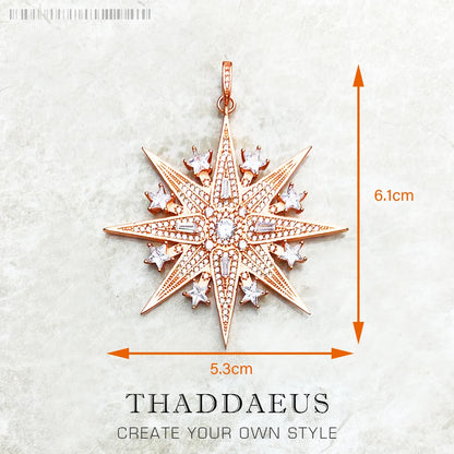 Anhänger Sun Star CZ Pave Sommer Winter Neu 925 Sterling Silber Edlen Schmuck Europa Stil Accessoires Geschenk für Männer Frau