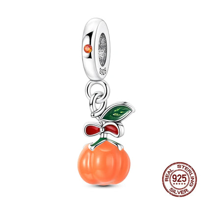 Herbst Neue 925 Sterling Silber Braun Maple Leaf Kürbis Biene Charms Bead Fit 3mm 925 Original Armbänder DIY schmuck Warmes Geschenk
