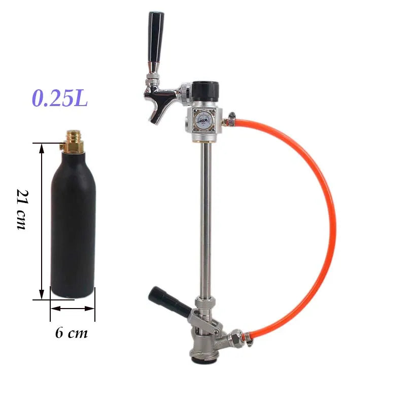 Bier Mini Fass & kommerzielles Fass Dosier set CO2 Picknick Gewindes ch neids ystem kompatibel 0,25 l tr21 * 4 Gasflasche Homebrew Kegging