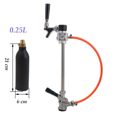 Bier Mini Fass & kommerzielles Fass Dosier set CO2 Picknick Gewindes ch neids ystem kompatibel 0,25 l tr21 * 4 Gasflasche Homebrew Kegging