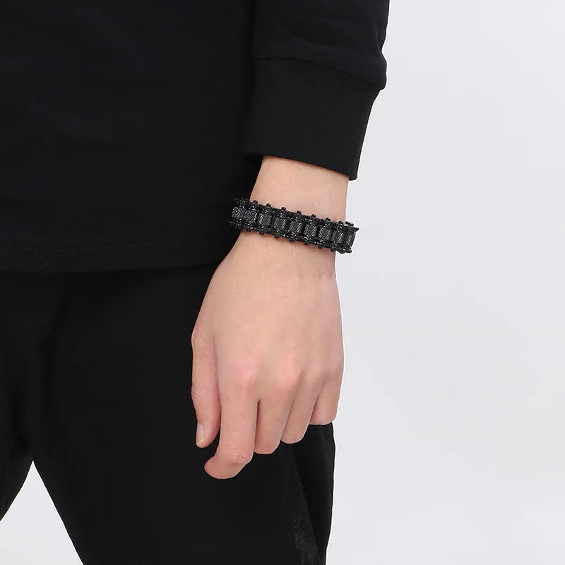 Retro Schwere Bürste Edelstahl Motorrad Kette Armband 11/13 MM Breite Herren Frauen Bike Biker Armbänder Hip-Hop Schmuck 19-23 cm