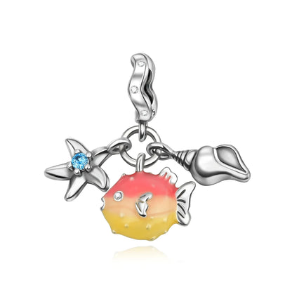 Charms-Anhänger aus 925er-Sterlingsilber mit blauen Ozean-Serie, passend für das DIY-Armband der Marke, Damenschmuck, Geschenke für Freundin
