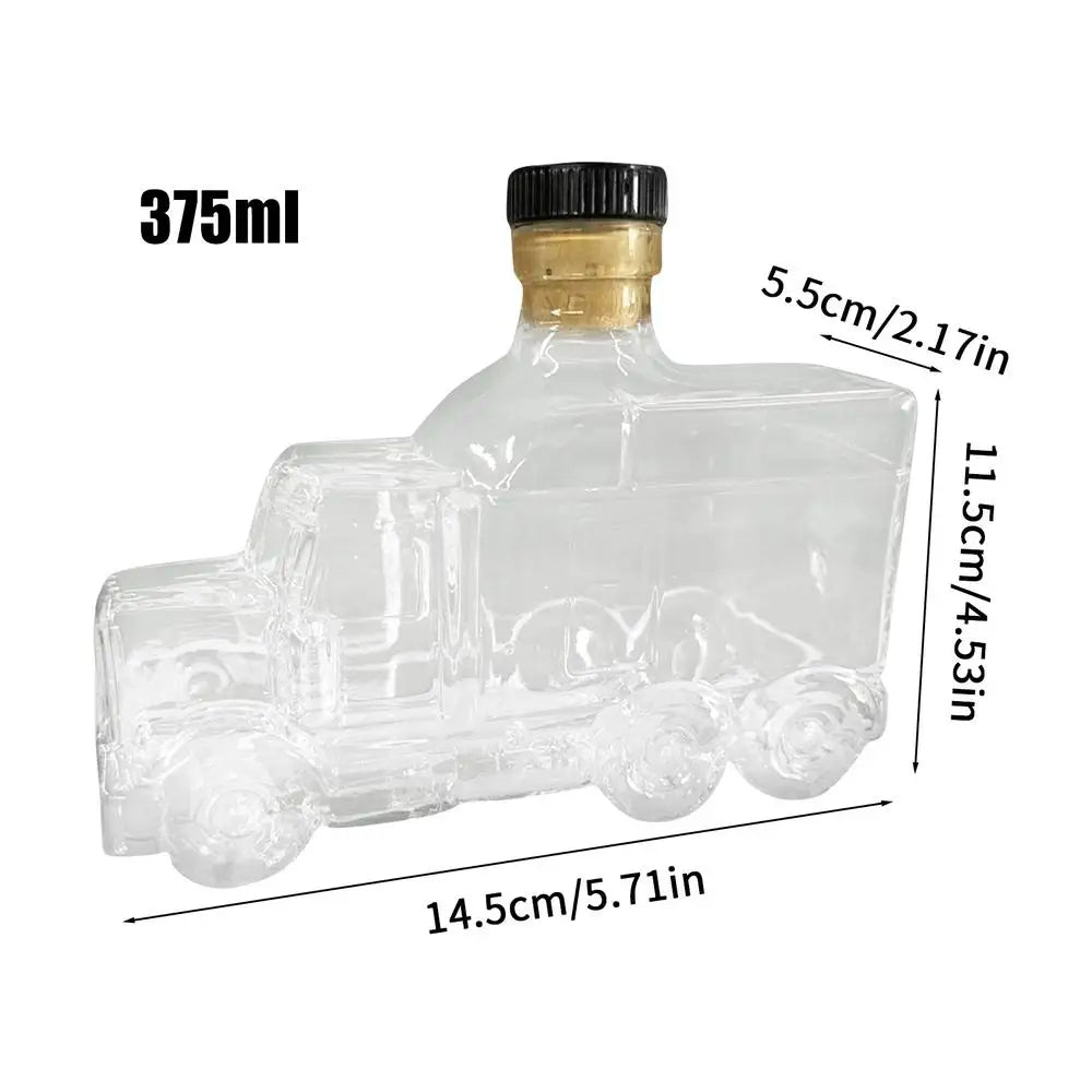 Bourbon-Dekanter, halber LKW-B Bourbon-Spender, 375 ml, Vintage-Schnapsbehälter mit interessantem Stopfen zum Hosten von Brunch-Bier