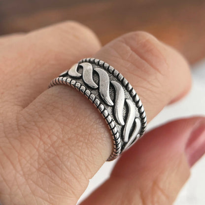 Ringe aus 925er-Sterlingsilber für Damen, Paare, minimalistisch, handgefertigt, schlicht, Retro-Blumen-Herz-Ring, edler Schmuck, Geschenk, verhindert Allergien