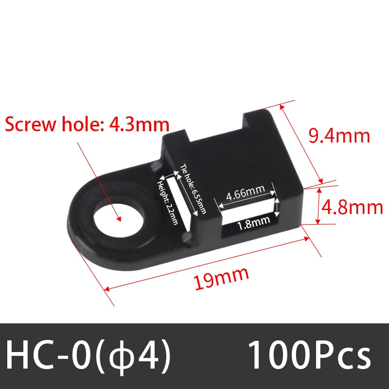 50/100pcs Kabelbinder halterungen Sitz fester Sitz Draht wallens attel Typ Kunststoff halter weiß schwarz stm HC-2 HC-4 Datenleitung wickler