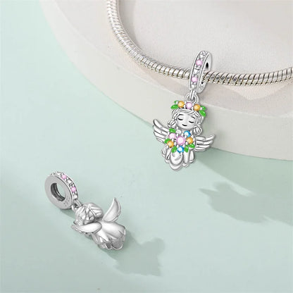 Charakter-Serie, 925er-Sterlingsilber, modisches Mädchen-Paar, Hochzeits-Charms, passend für DIY-Armbänder, Halsketten, exquisite Geschenk-Paarung