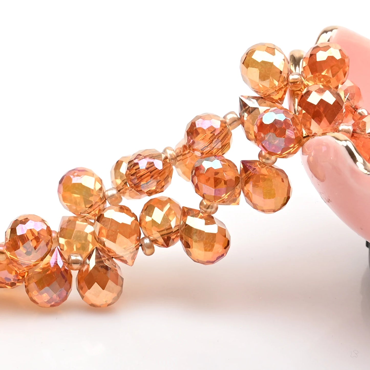 Österreich AB Farbe Kristall Erdbeere Perlen 10*8mm Glänzende Facettierte Glas Perlen für Schmuck Machen DIY Hochzeit Kleid zubehör
